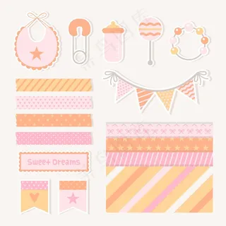 婴儿淋浴剪贴簿套装