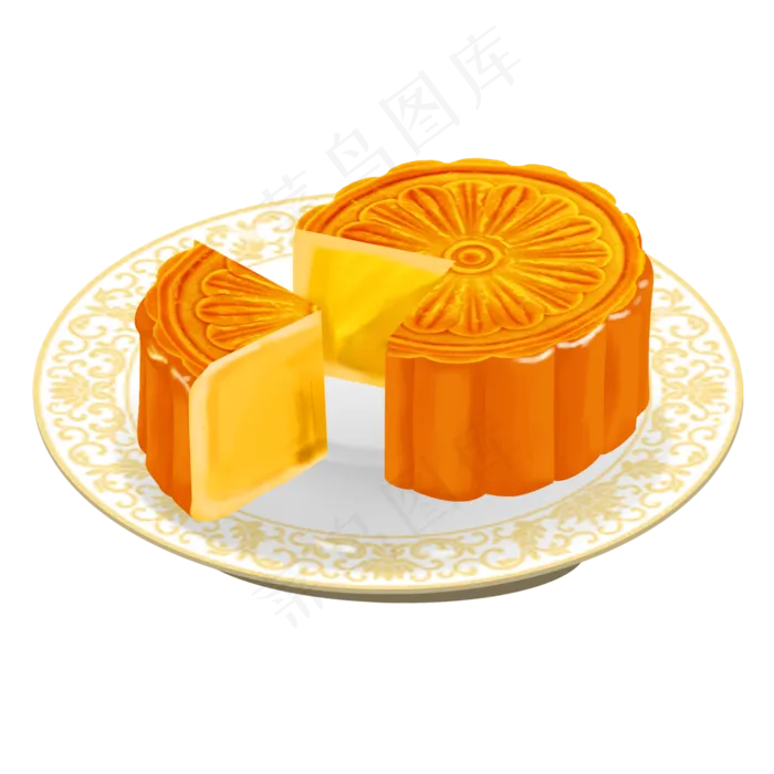 黄色的月饼(2000X2000(DPI:300))psd模版下载
