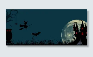 卡通手绘万圣节狂欢banner