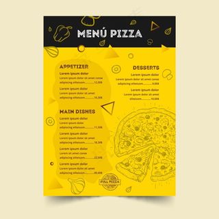 比萨餐厅菜单模板