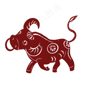 牛年门贴剪纸牛