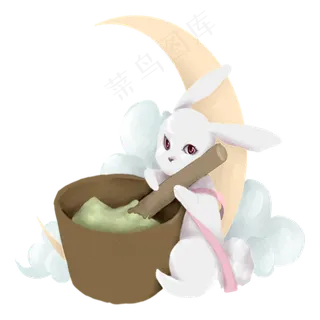 中秋素材玉兔捣药