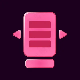 一组有趣的粉红色游戏ui板弹出的gui资产元素