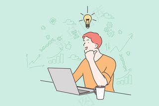 想法，商业，工作，自由职业者，成功，思想，问题，商业概念。