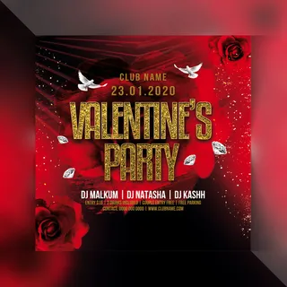 情人节派对宣传单,DM传单