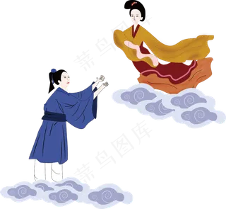 七夕情人节中国风牛郎织女