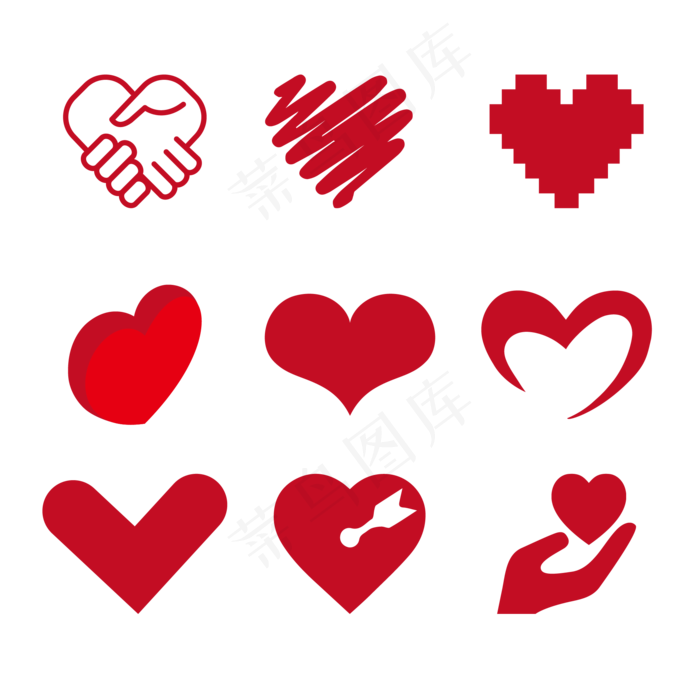 情人节七夕爱心心形图标