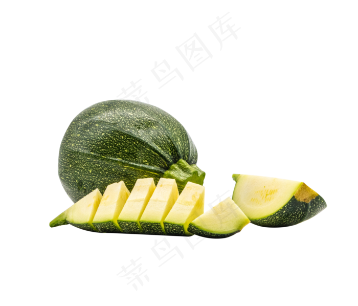 切开绿色西葫芦