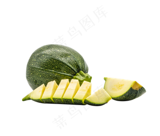 切开绿色西葫芦