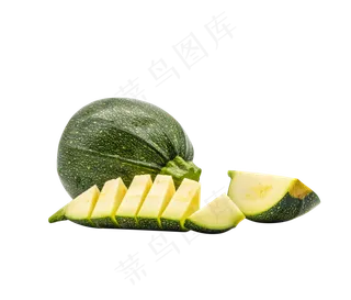 切开绿色西葫芦