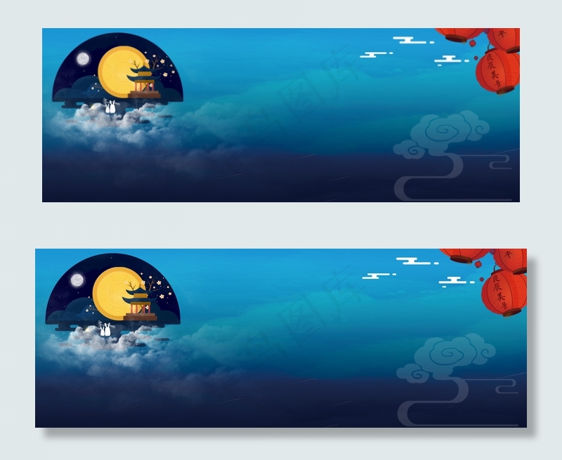 夜色中秋背景海报