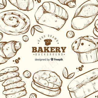 手绘面包背景