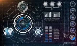 抽象平显。未来科幻现代用户界面集。