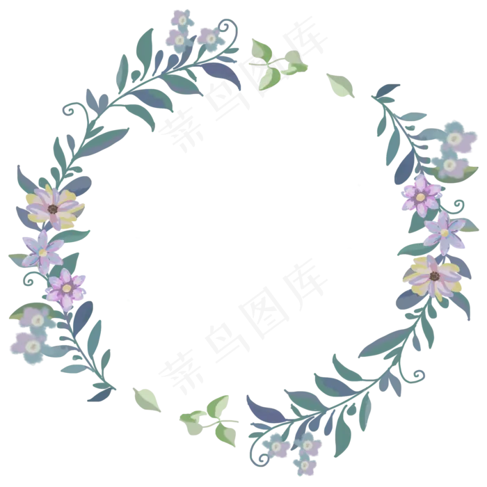 七夕植物花朵装饰手绘边框(2000*2000px 300 dpi )psd模版下载