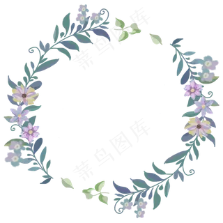 七夕植物花朵装饰手绘边框