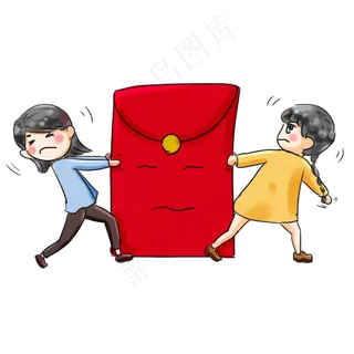 双十一购物系列卡通手绘Q版购物