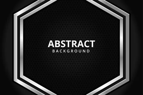 抽象六边形金属钢现代未来派背景黑白壁纸
