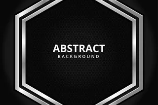 抽象六边形金属钢现代未来派背景黑白壁纸