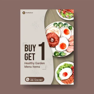 健康有机食品设计宣传单,DM传单模板