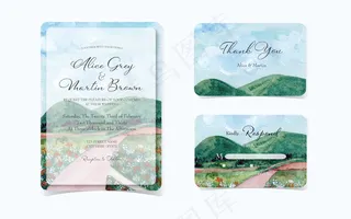 一套风景优美的婚礼请柬