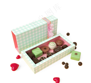 新鲜的绿色巧克力礼品盒