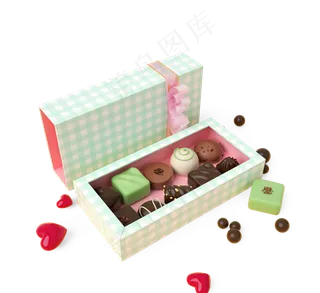 新鲜的绿色巧克力礼品盒