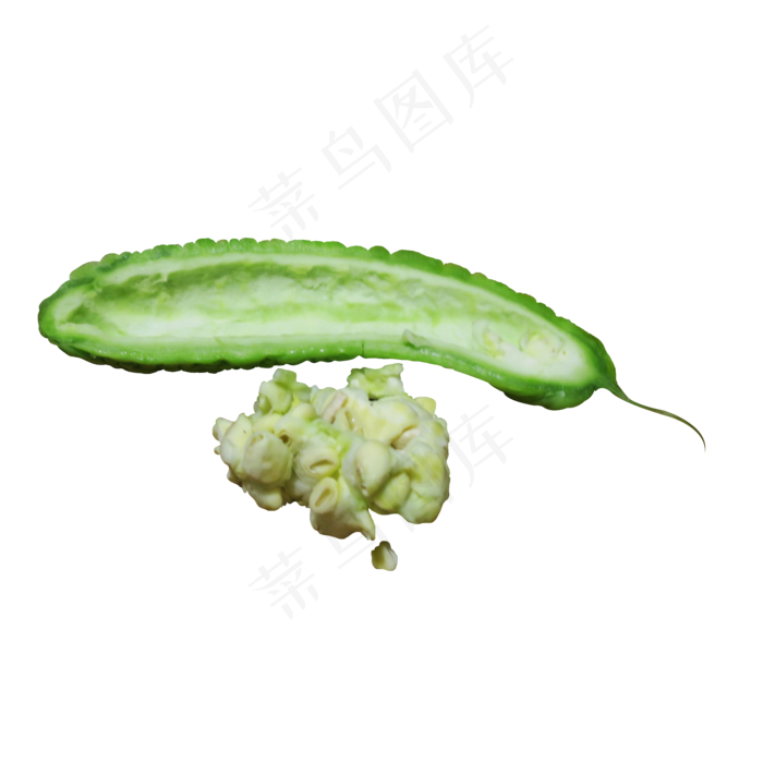 切开的苦瓜实拍