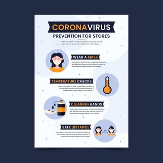 商店宣传单,DM传单冠状病毒预防措施