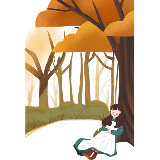 躺在树下的女孩