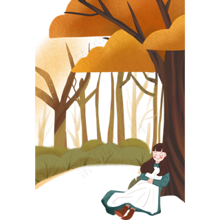 躺在树下的女孩