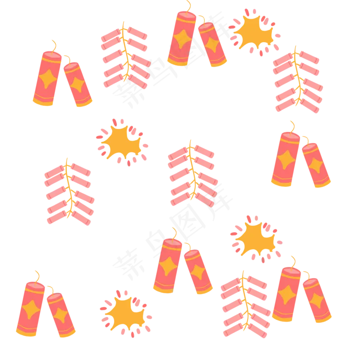 新年烟花爆竹底纹(2000X2000(DPI:300))psd模版下载