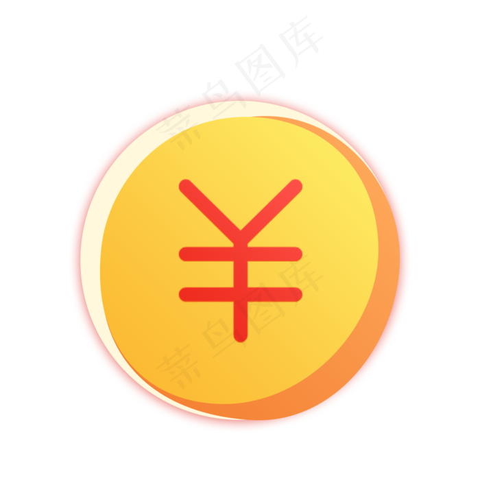红色立体金币免抠图