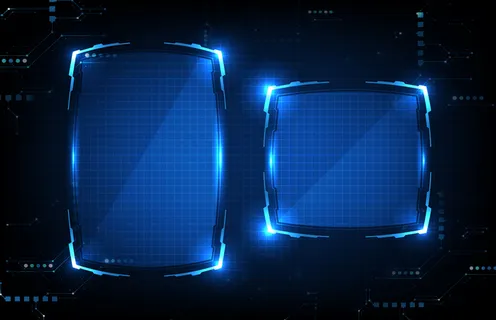 蓝色发光科技的抽象未来背景科幻框架hud ui