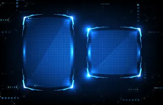 蓝色发光科技的抽象未来背景科幻框架hud ui