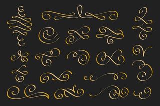 金色书法装饰元素包