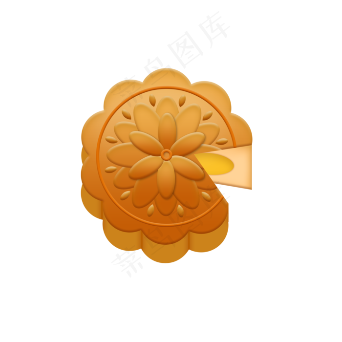 切开的中秋月饼