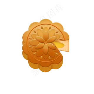 切开的中秋月饼