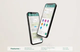 手机模型样机上的Whatsapp接口模板