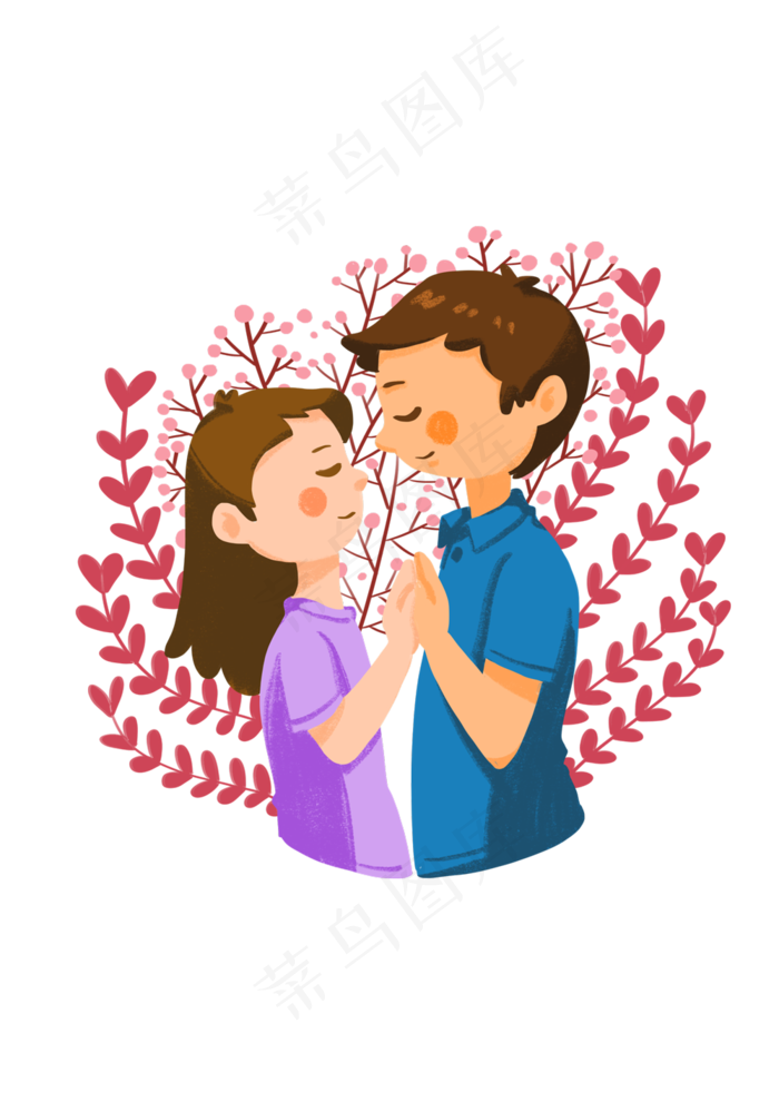 手绘时尚卡通情侣