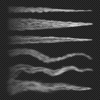 飞机凝结尾迹烟雾隔离在透明