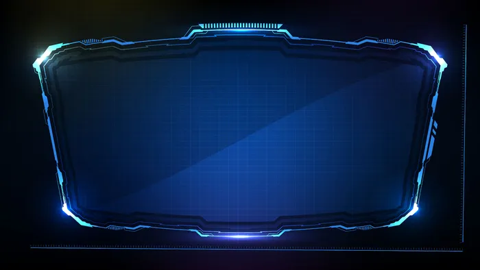 抽象的未来主义背景。蓝色发光科技科幻框架hud ui
