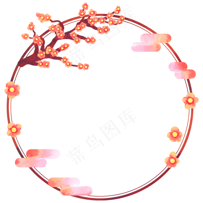 中秋节花枝边框