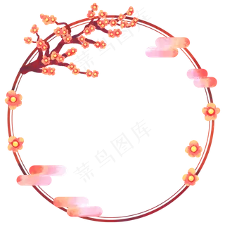 中秋节花枝边框