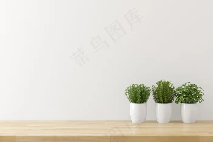 厨房用具背景与白色混凝土墙纹理复制空间文本，三维渲染