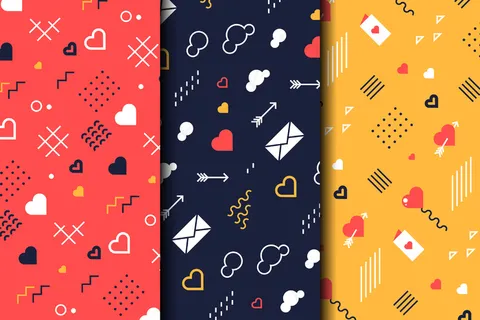 平面设计情人节图案包