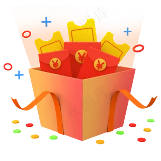礼盒优惠券立体