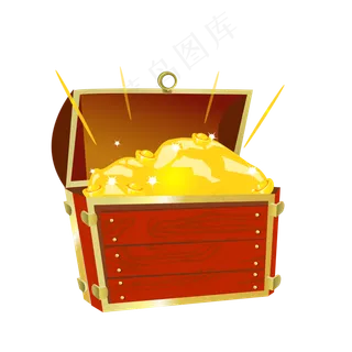 木箱宝藏元宝金币宝箱