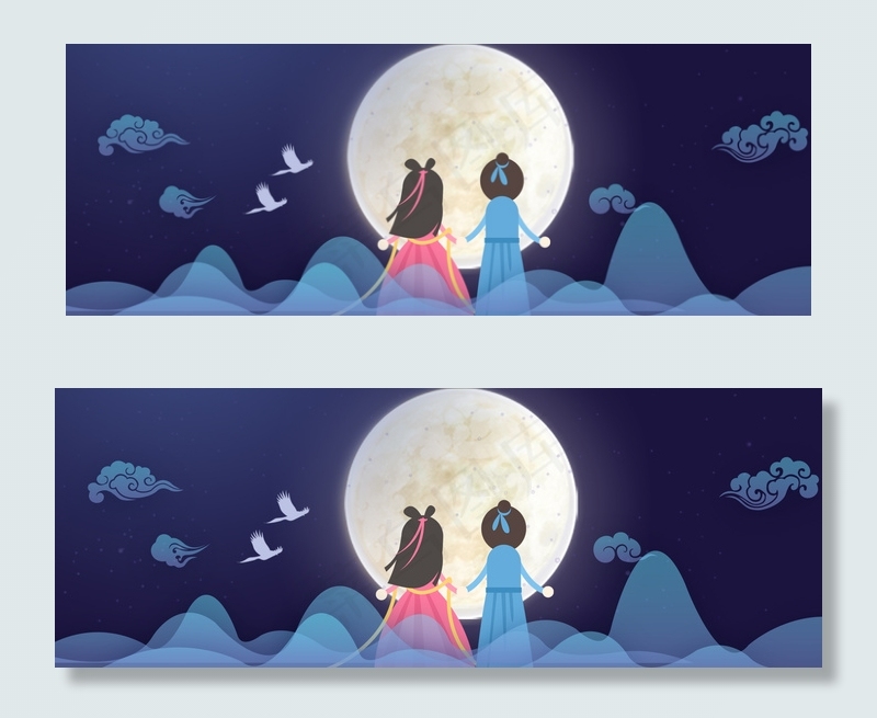 彩色圆弧起伏七夕背景