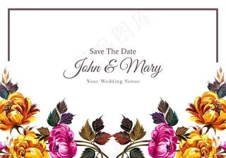鲜花婚礼请柬模板