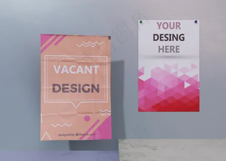 一套宣传单,DM传单和海报企业形象模型样机